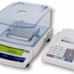 UW Shimadzu Präzi Präzisionswaage precision Waage weighing scale BWD Biermann Waagen und Datensysteme Aufsatz Drucker printer