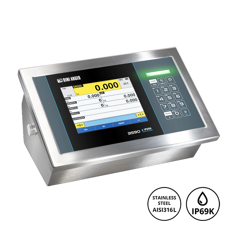 3590EGT HYGIENX Touchscreen Gewichtsanzeige Waagenanzeige Display Bildschirm LDC DINI ARGEO Waage weighing scale BWD Biermann Waagen und Datensysteme