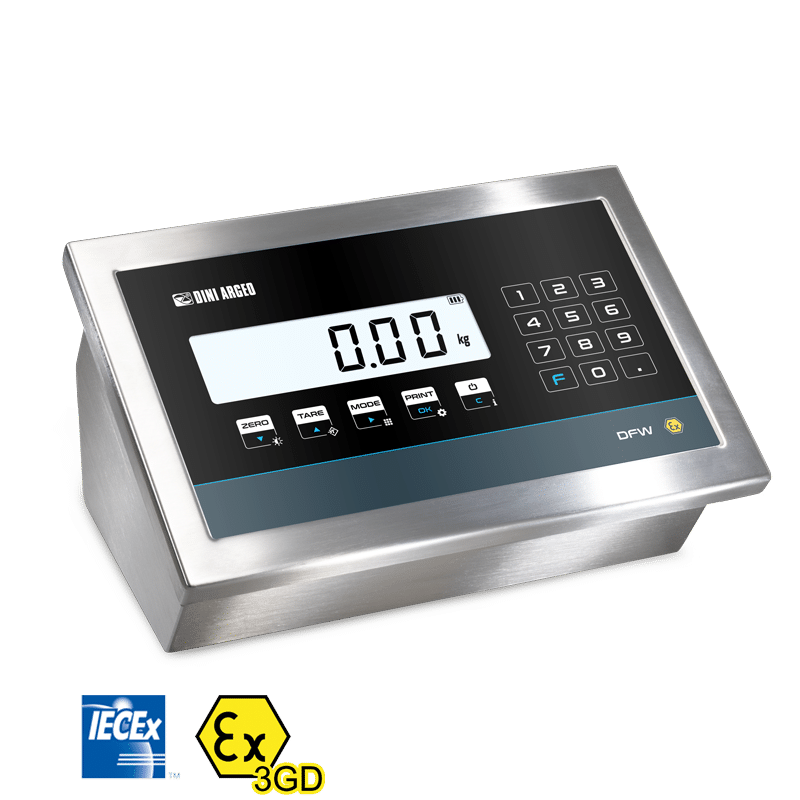 DFW-IECEX3GD 3GD ATEX ex explosionsgeschützt zone 2 22 Touchscreen Gewichtsanzeige Waagenanzeige Display Bildschirm LDC DINI ARGEO Waage weighing scale BWD Biermann Waagen und Datensysteme